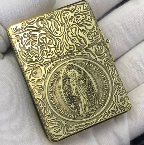 TH watch video constantine father ручная работа латунь 915 230 г пятисторонняя лазерная гравировка зажигалка