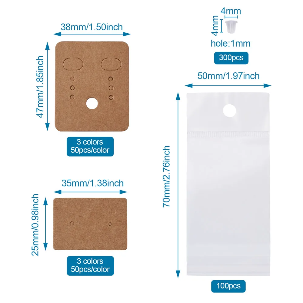 300 шт Серьга Дисплей подвесные открытки 3 цвета Бумага серьги с отделением для