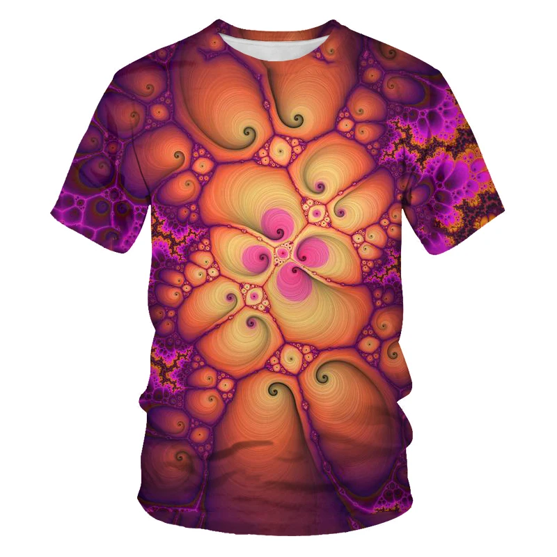 

Summer men's and women's clothing loose and comfortable short-sleeved 3D printed T-shirt-trendy three-dimensional space pattern