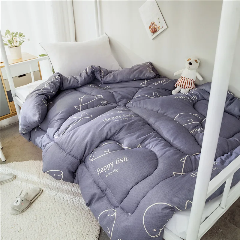 

Winter Thicken Comforter AB Side Bedding Duvet with Stuffing Patchwork Quilt Warm Bed Cover Butterfly Soft Blanket with Filling