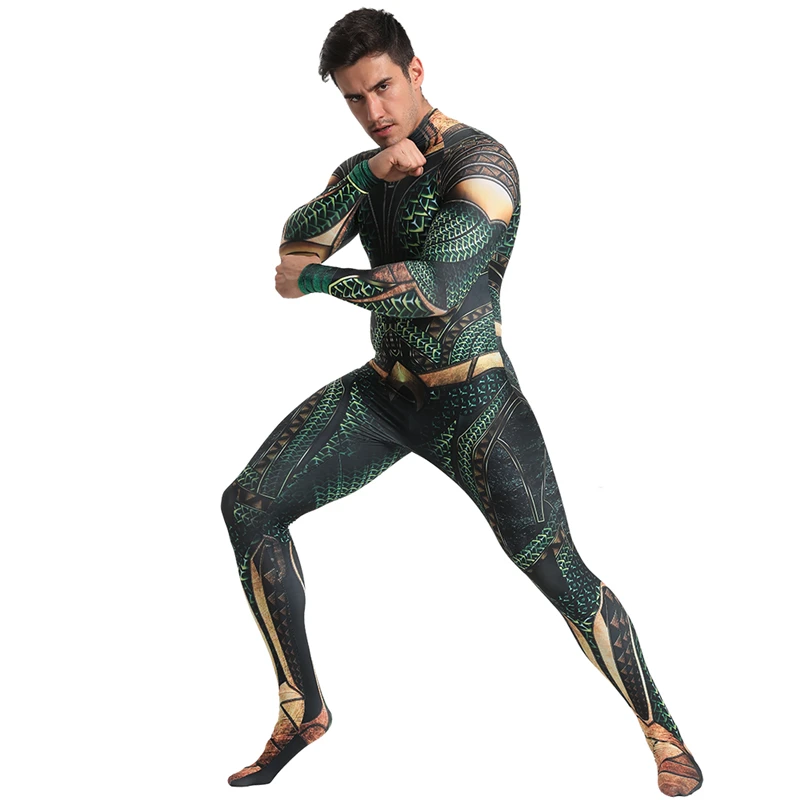 Роскошный костюм для косплея Aquaman мужской Артура карри Zentai взрослых карнавальный