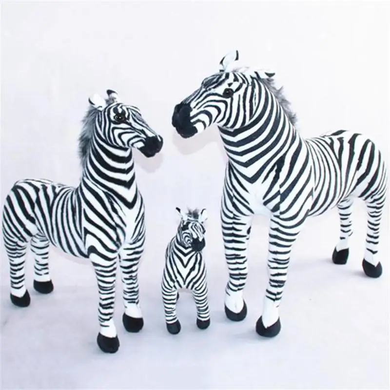 

Standing Zebra Stuffed Animals Plush Toy Kids Toys Simulation Zebra Doll Photography Props Christmas Birthday Gifts