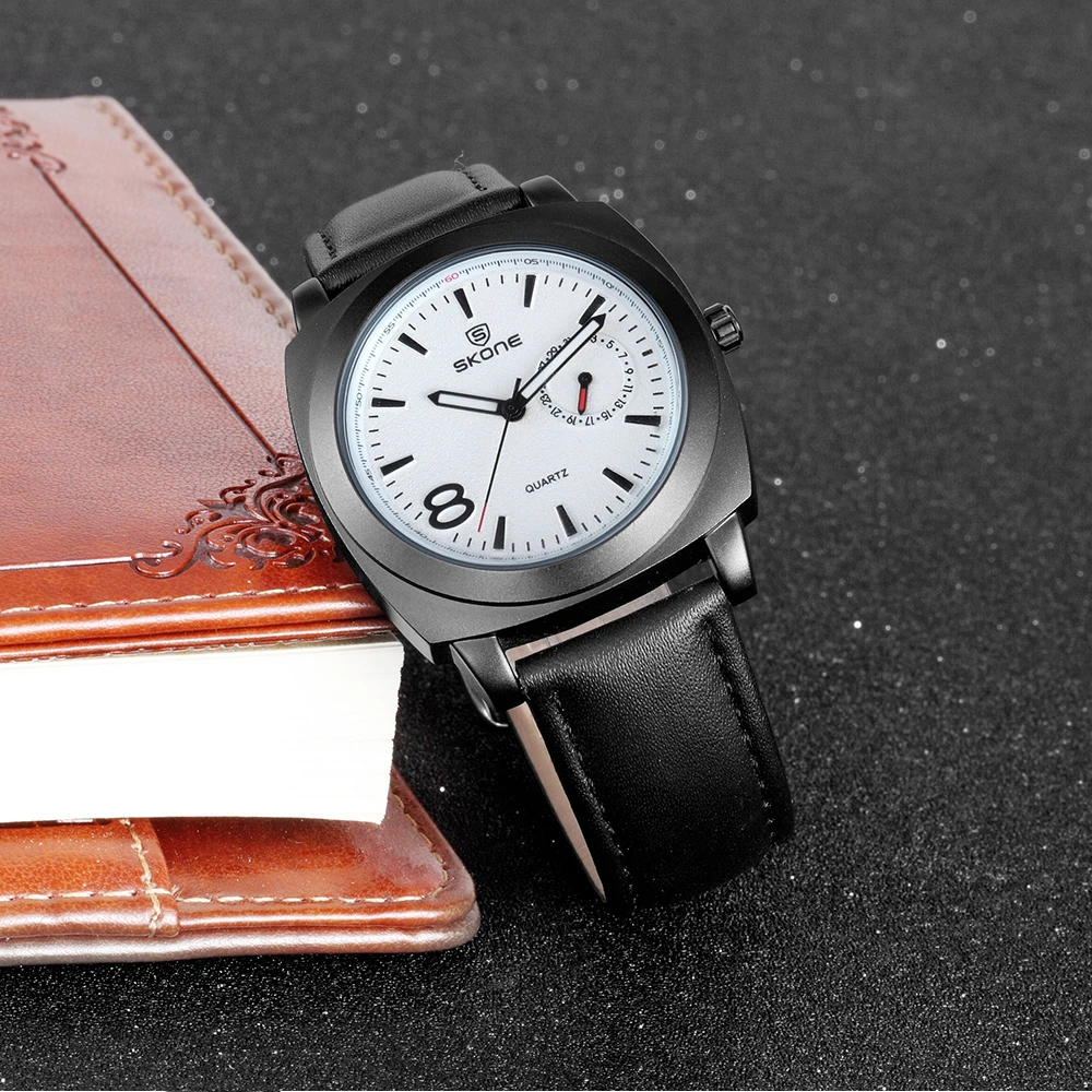 Часы наручные SKONE Мужские кварцевые с календарем модные брендовые роскошные