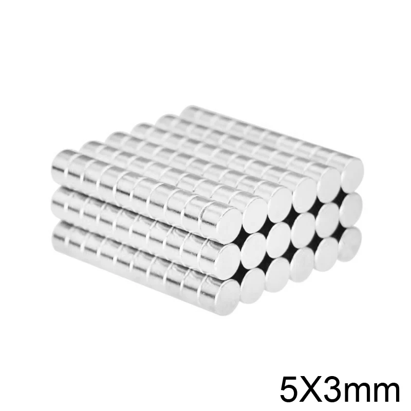 Неодимовый магнит 5x3 мм N35 маленький круглый мощный 5 x 3 лист сильный постоянные