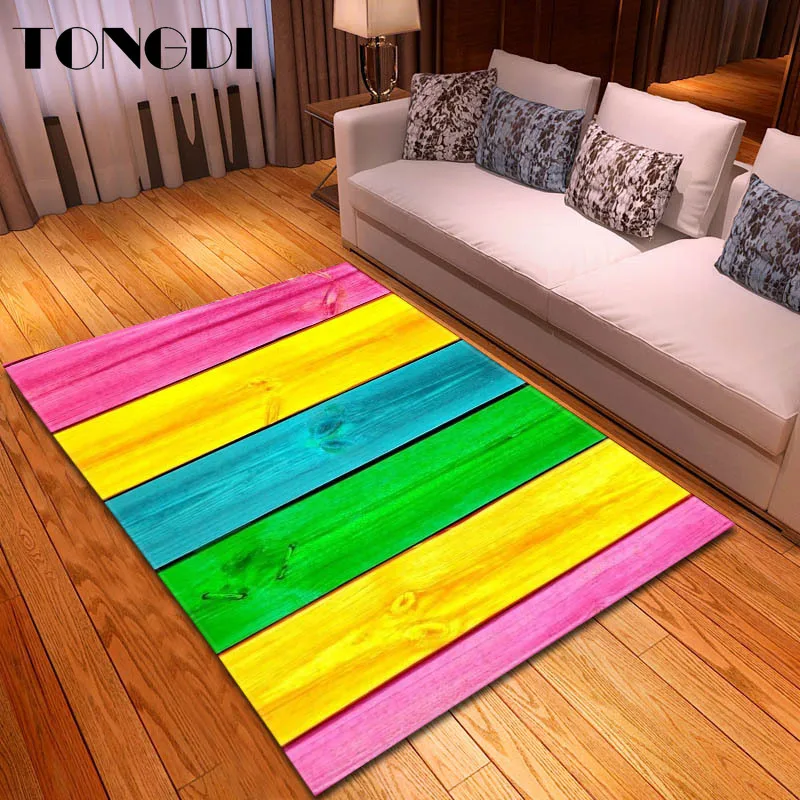Коврик TONGDI современный нескользящий элегантный художественный 3D цветной в
