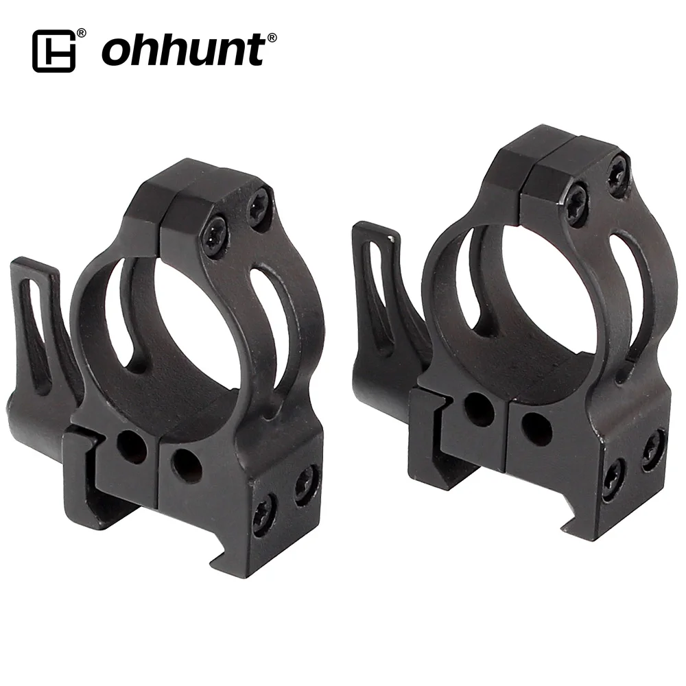 

ohhunt 25.4mm 1 inch 2PCs High Low Profile Cast Steel Quick Release 21mm Picatinny Weaver Tactical Hunting Scope Mounts Rings