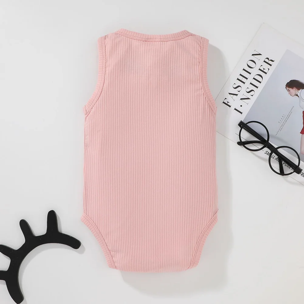 

Fashion New Style Casual Baby Girl Boy Jumpsuits Sleeveless Solid Color Newborn Romper 3-18M Infant Summer Bodysuit