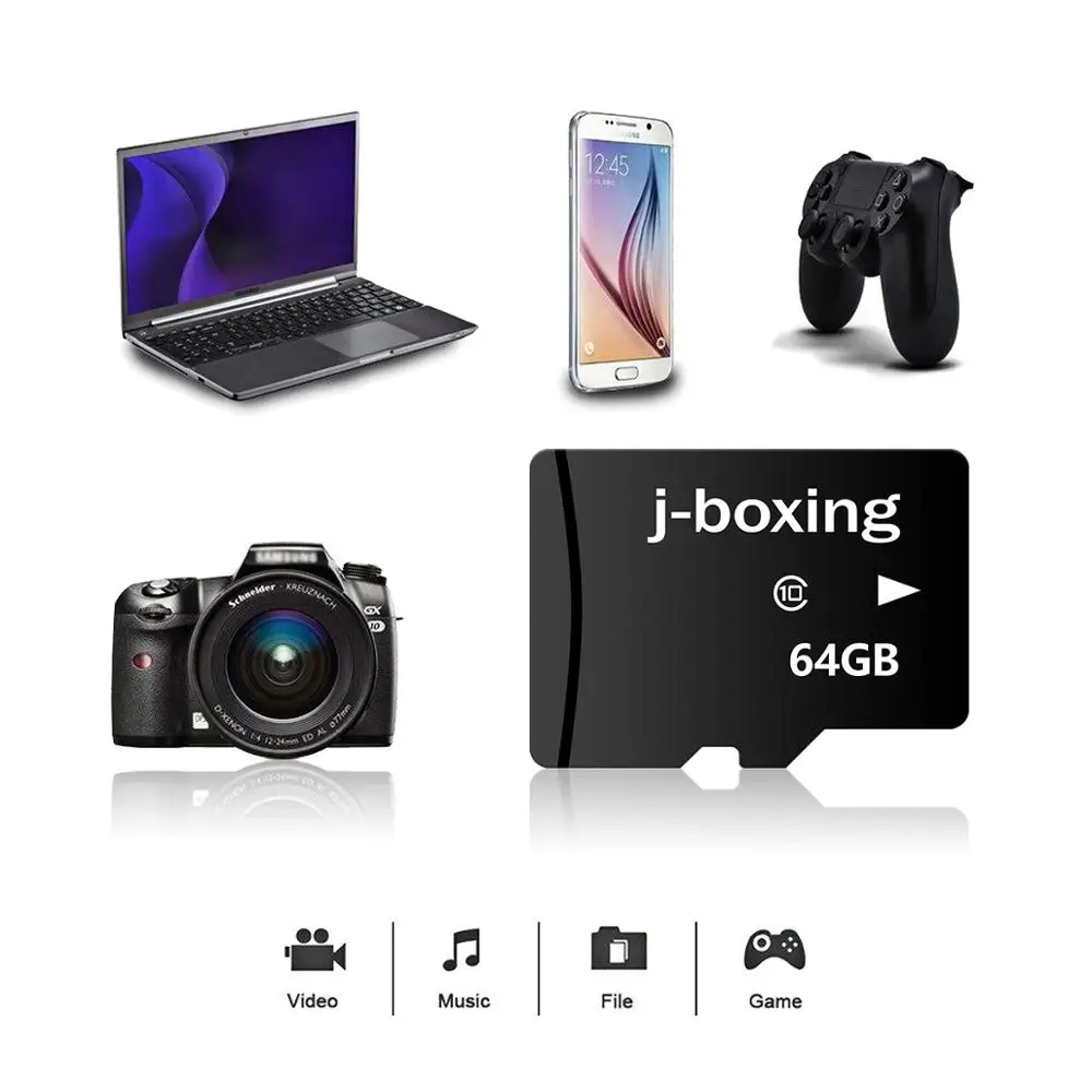 J boxing 64 ГБ TF карта флэш памяти с Adapter 80MB/s класс 10 Full HD видео высокоскоростная флеш