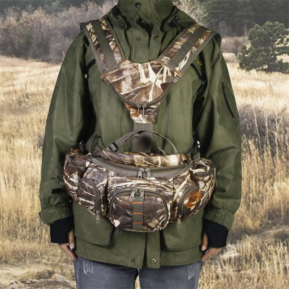 

Flannel Hunting Bag Portable Wear Resistant Camouflage Print Hunting Waist Bag for Outdoor