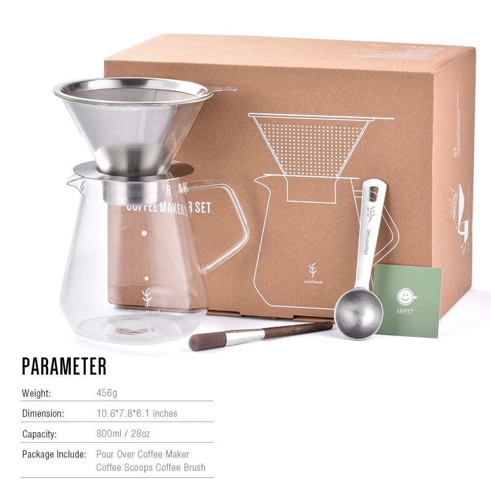 

Glass Coffee Pot Dripper Moka Tea Maker Percolator Barista Tools Espresso Manual Kettle Teapot Pour Over Coffee Dripper