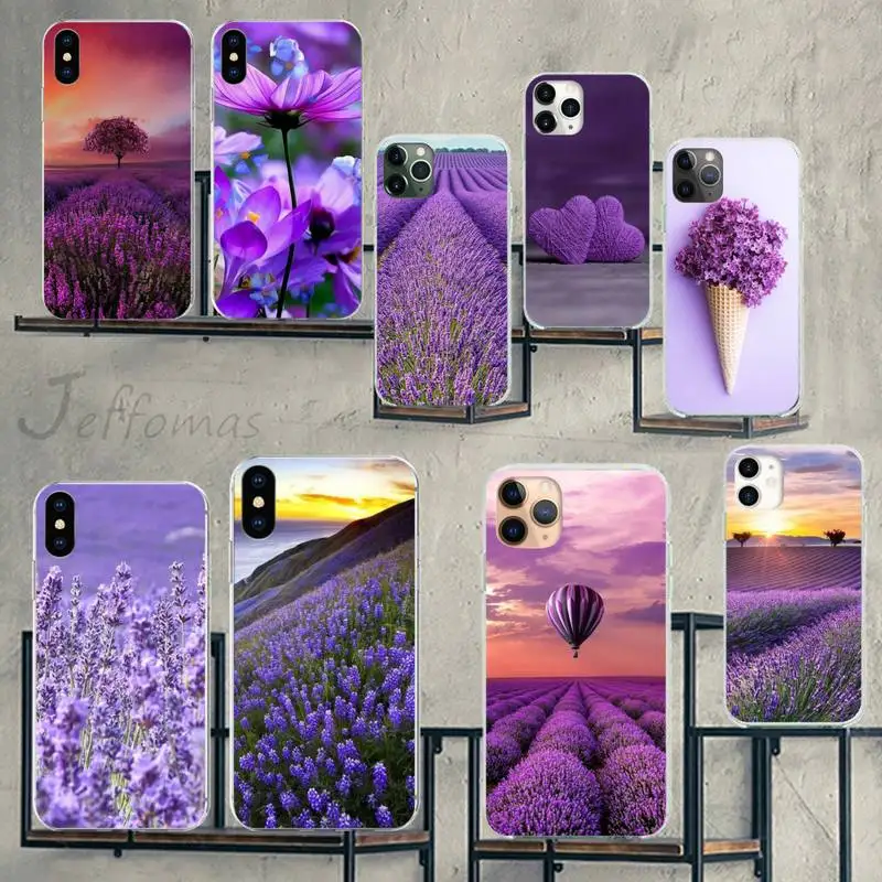 

Romantic simple lavender Purple flowers Phone Case for iPhone 7 8 11 12 13 mini pro X XS XR MAX Plus