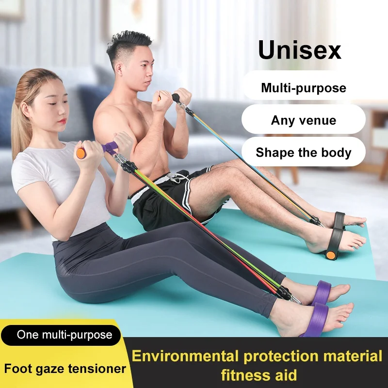 Fitness Gym Resistance Bands Latex Pedal Exerciser-Up Pull Rope Elastic Yoga Equipment Pilates Workout | Спорт и развлечения