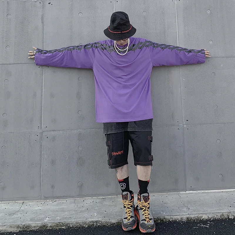 Футболка Thorny для женщин и мужчин с длинным рукавом безразмерная свободная