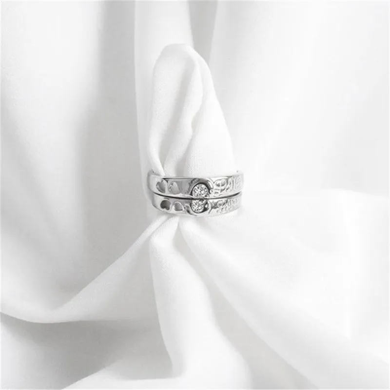 POFUNUO простой дизайн Искусственные серебряные парные кольца в Корейском стиле