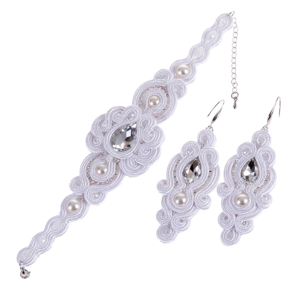 KPacTa Leather Round Ladies Earrings Bracelet Set Personality Retro Handmade Big Pendant National Wind Gift | Украшения и