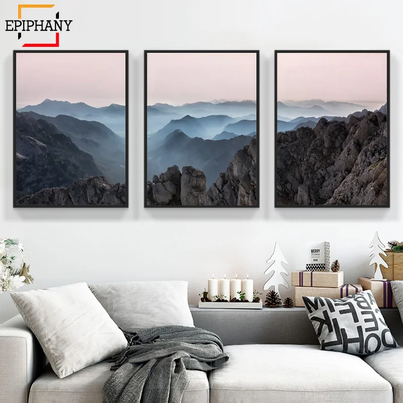 Современные горные принты настенные картины на холсте с изображением пейзажа