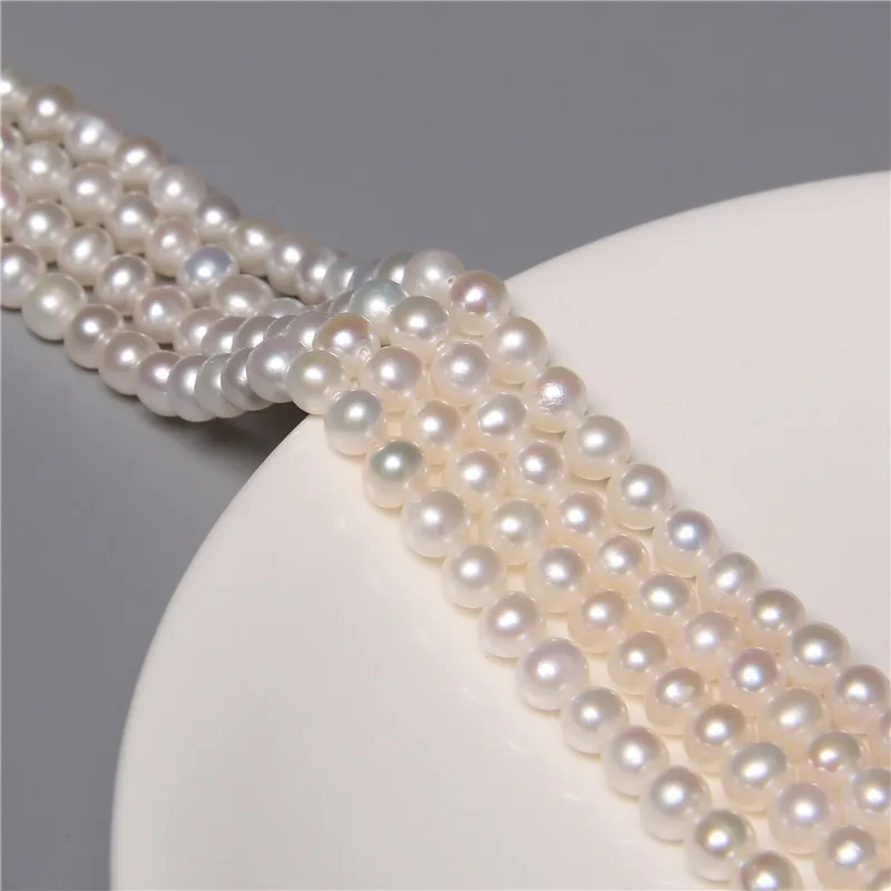 Elegant Fashion Real Round White Cultured Freshwater 5mm Pearls Beads Wholesale Natural Pearl Bead For Women Jewelry Making Hand