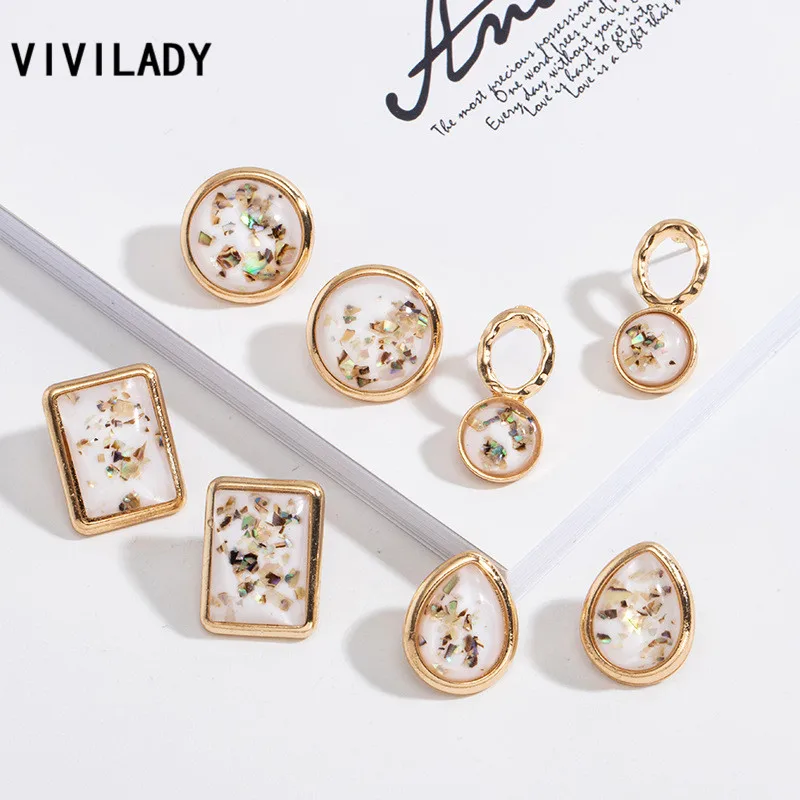 Женские Геометрические акриловые серьги гвоздики VIVILADY очаровательные вечерние