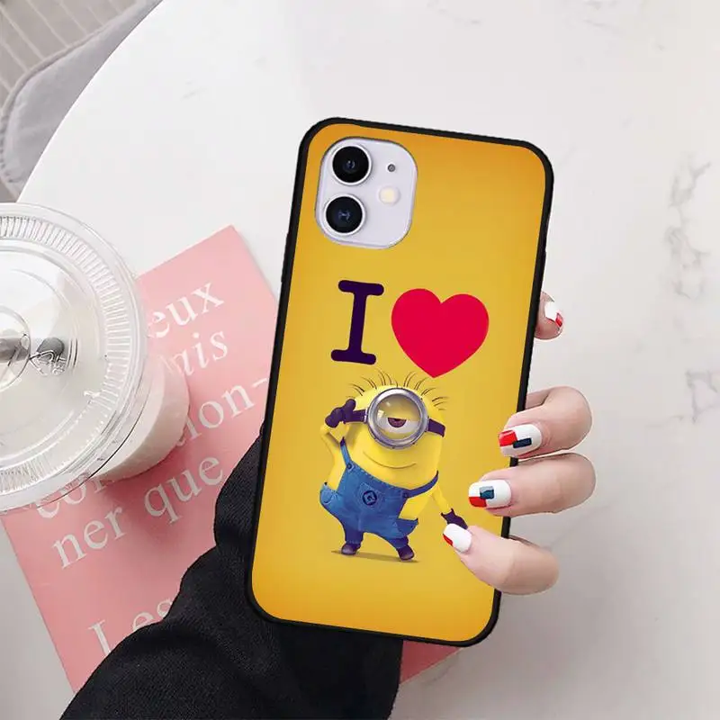 Милый мультяшный чехол с миньонами чехлы для iphone 11 PRO MAX X XS XR 4S 5S 6S 7 8 PLUS SE 2020 |