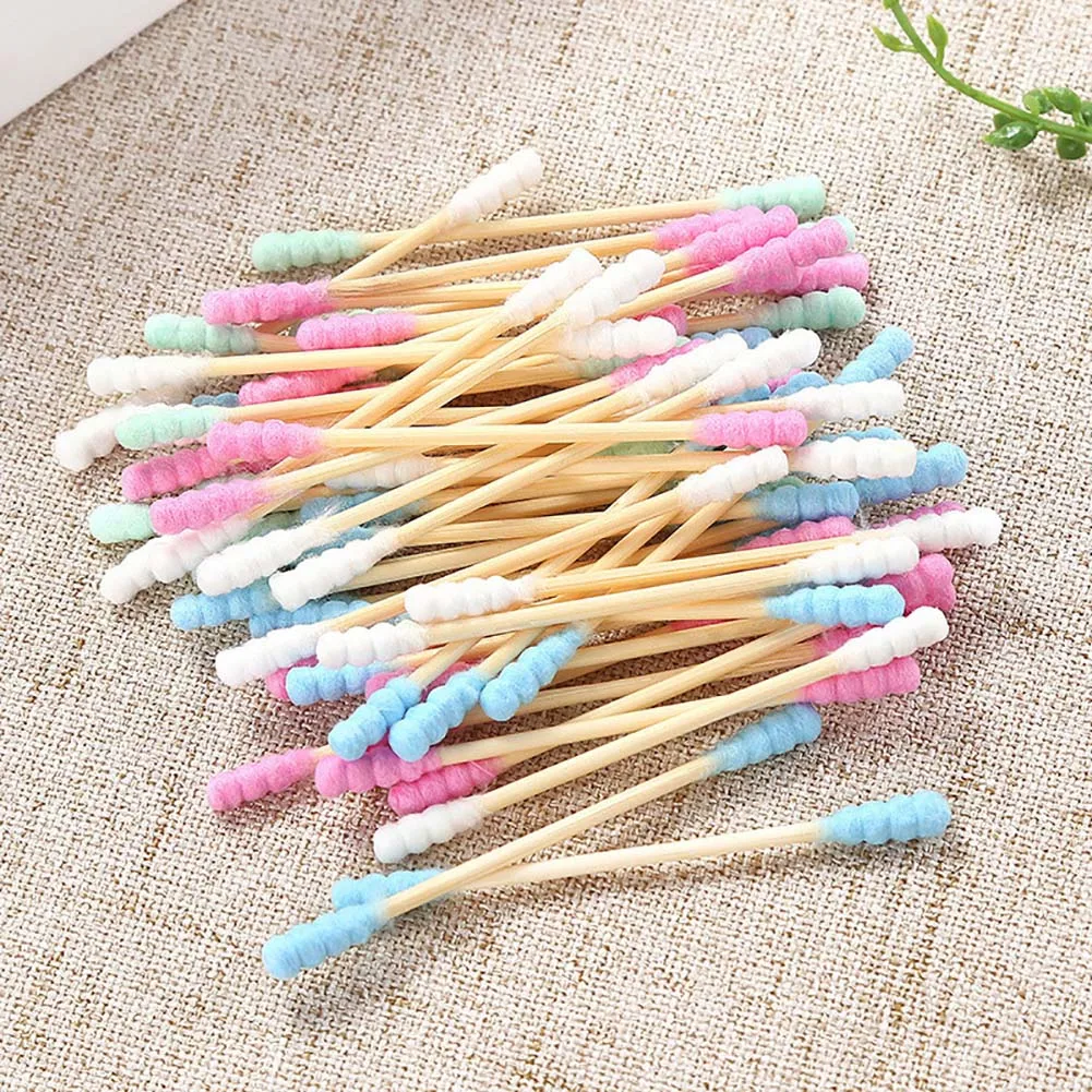 Coton tige r utilable oreille двойная Резьбовая головка одноразовая для чистки ушей ватные палочки бумажный стержень Экологичные палочки нить