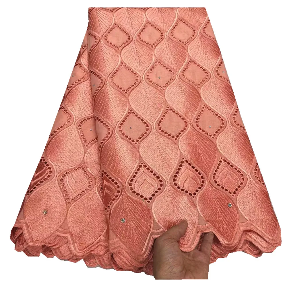 

5 yard Fashion Swiss Voile Lace in SwitzerlandLatest African Lace Fabric Embroidery Cotton Swiss Lace Fabric For Dress YC-155