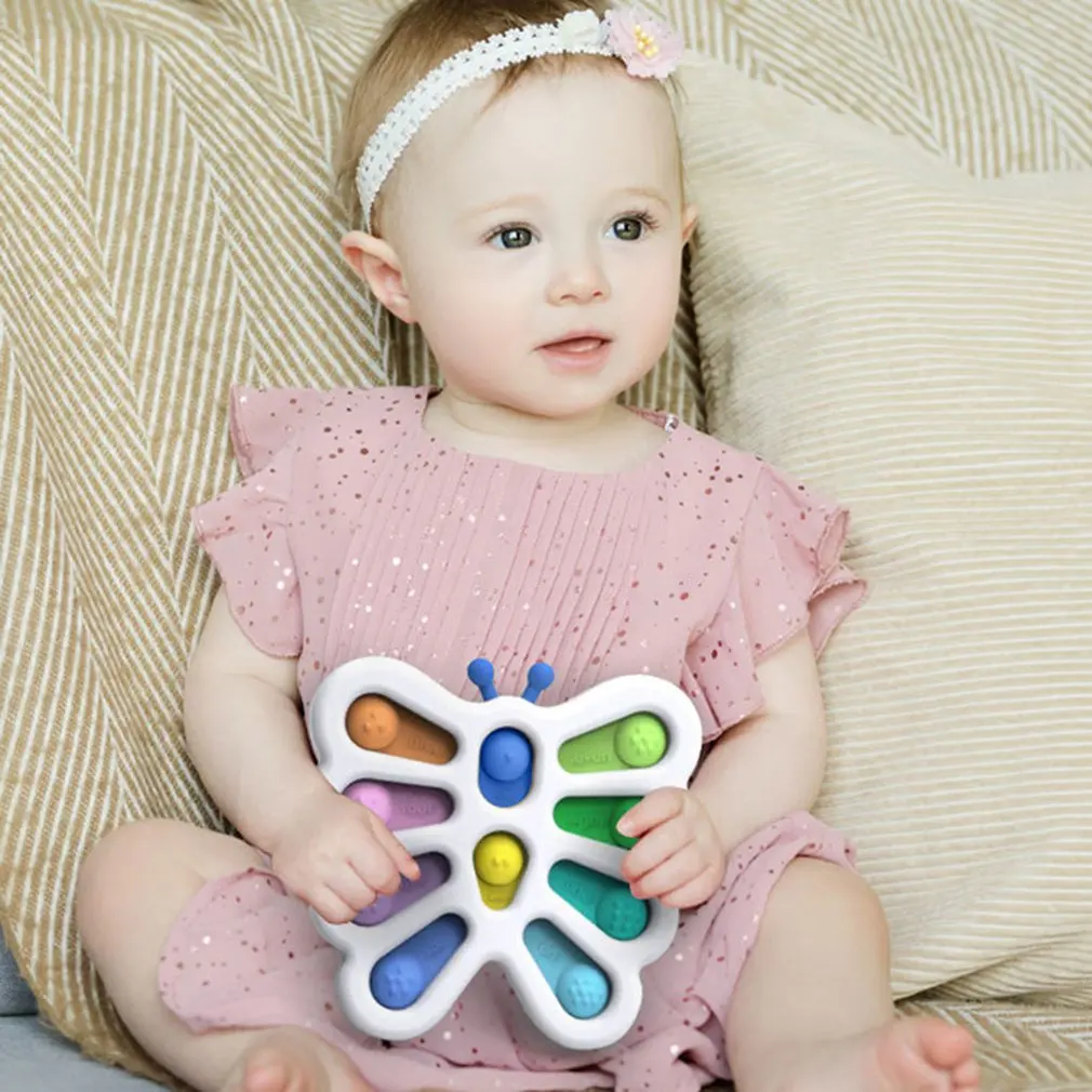 

Baby Fidget toys Antistress Dimple Sensory Toys Silicone Flipping Board Brain Teasers Best Gifts Educational Toy For Kids Adults