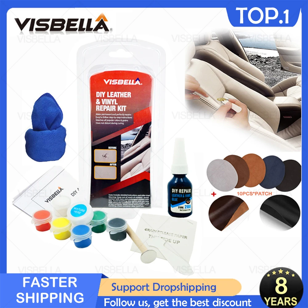 

Набор для ремонта кожи VISBELLA, жидкий винил, ремонт кожи, ремонт обуви, машины, дивана, куртки, ткань, царапины, трещина, Рип, уход за краской