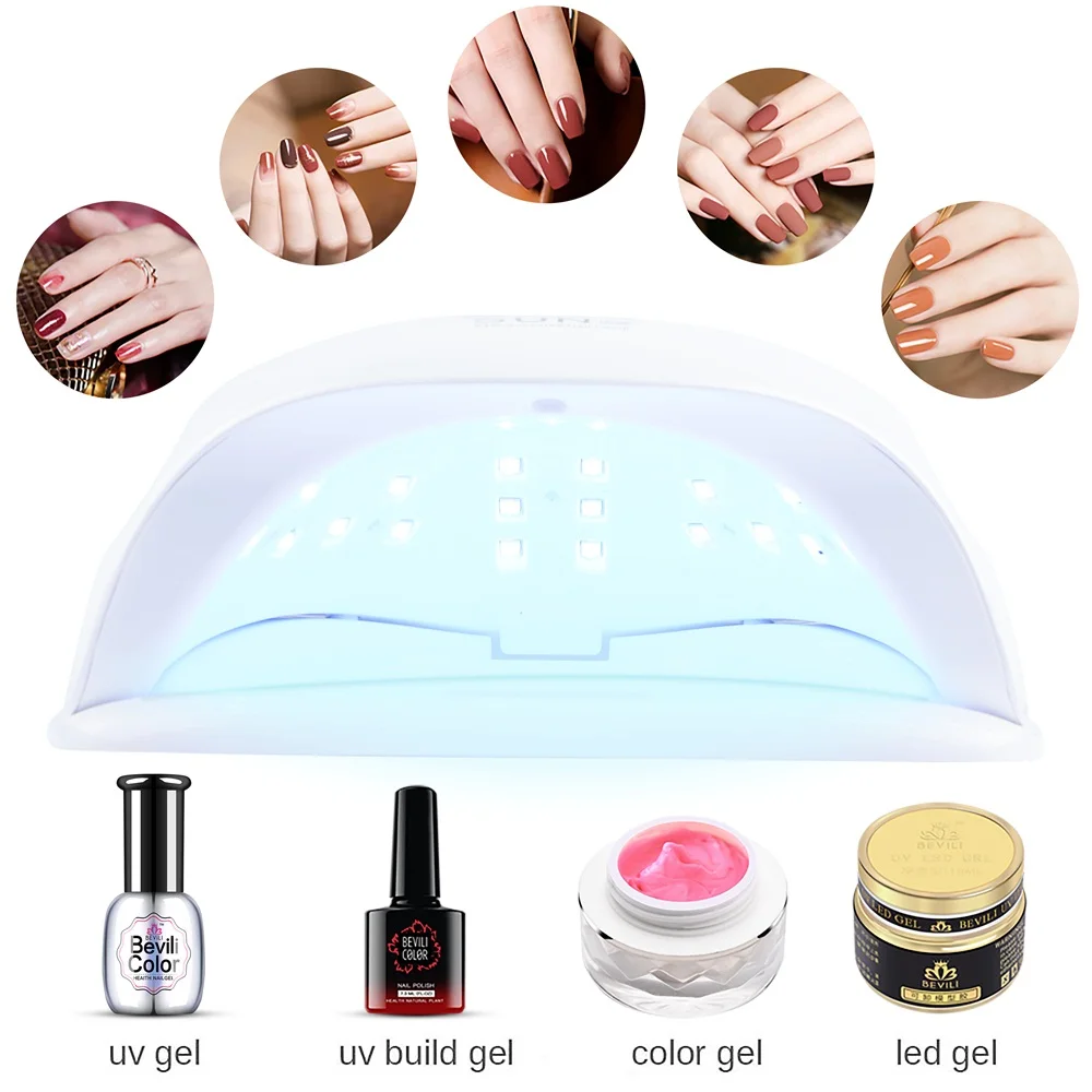 54W SUN XS UV Lamp LED Two Hands Nail With LCD Display For All Gels Smart Time Sensor 10/30/60S Curing Polish | Красота и здоровье