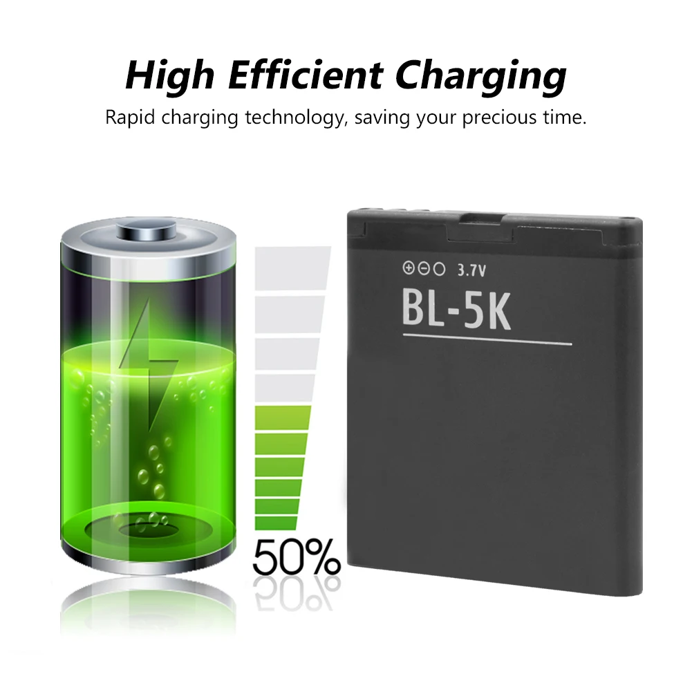 3 7 V 1200MAh перезаряжаемая литиевая флейта 5K BL5K батарея для Nokia N85 N86 8MP N87 2610S 701 Oro X7