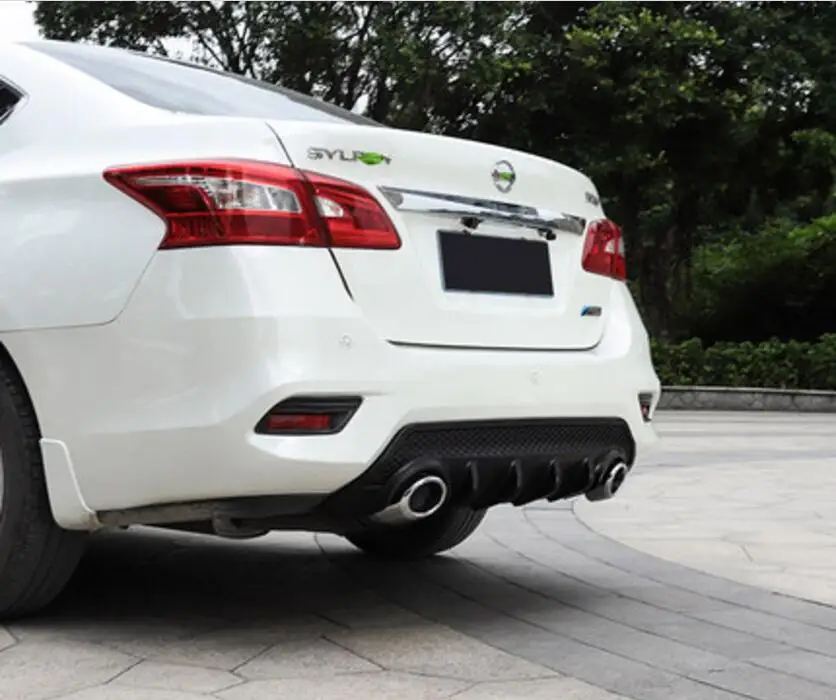 ABS специальный 2 выпускной трубы черный праймер Автомобильный задний бампер губы