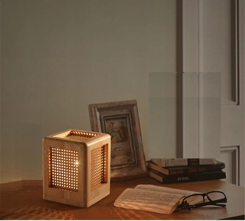 Современная настольная лампа деревянная книга ночник E27 база светодиодная в