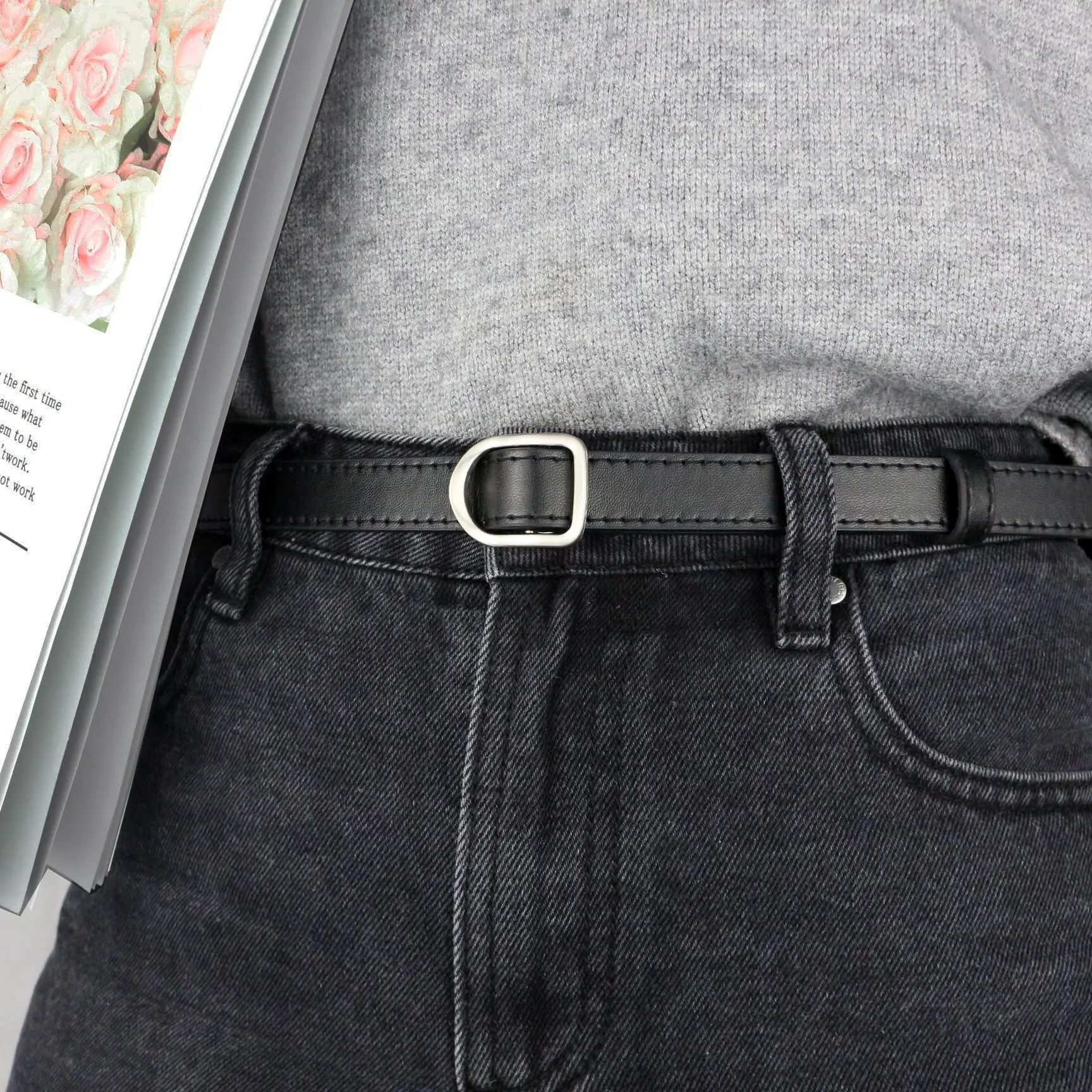 Пояс широкий регулируемый с квадратной пряжкой | Аксессуары для одежды