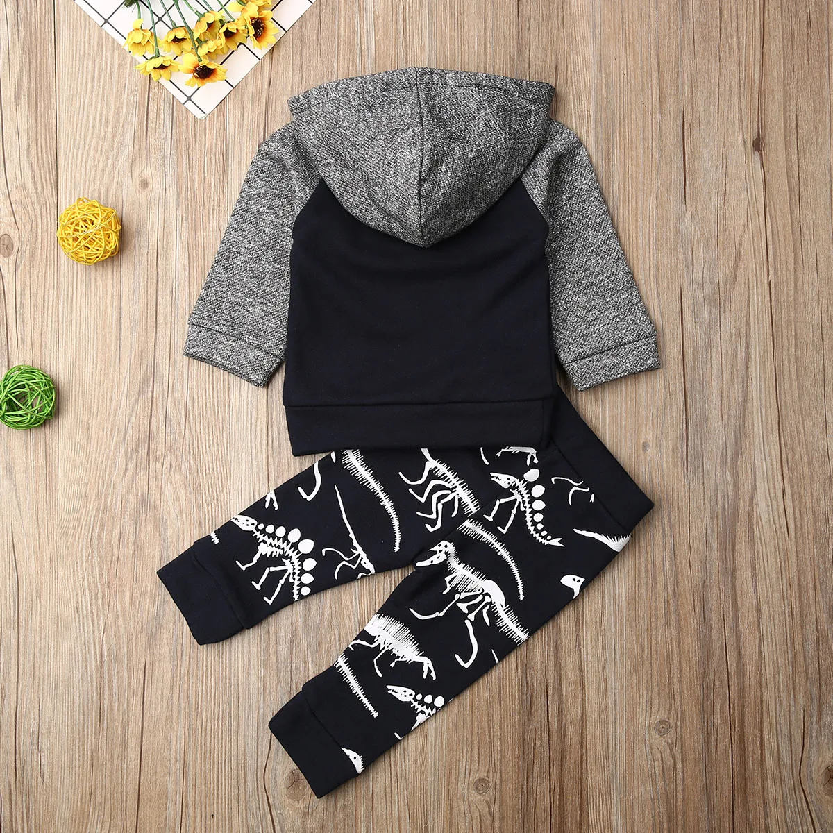 Pudcoco Boy Set Casual Toddler Baby Kids Hooded Tops Pants 2Pcs Outfits Clothes Cartoon Dinosaur Print 0-4T Tracksuits | Детская одежда