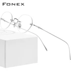 FONEX Титановые очки без оправы B, женские винтажные Ретро очки в оправе, мужские высококачественные оптические очки по рецепту для близорукости 869