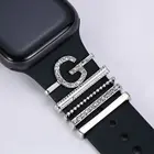 Модное металлическое декоративное кольцо для Apple Watch, ремешок с алмазным орнаментом, силиконовый ремешок для умных часов, аксессуары для iwatch, браслет