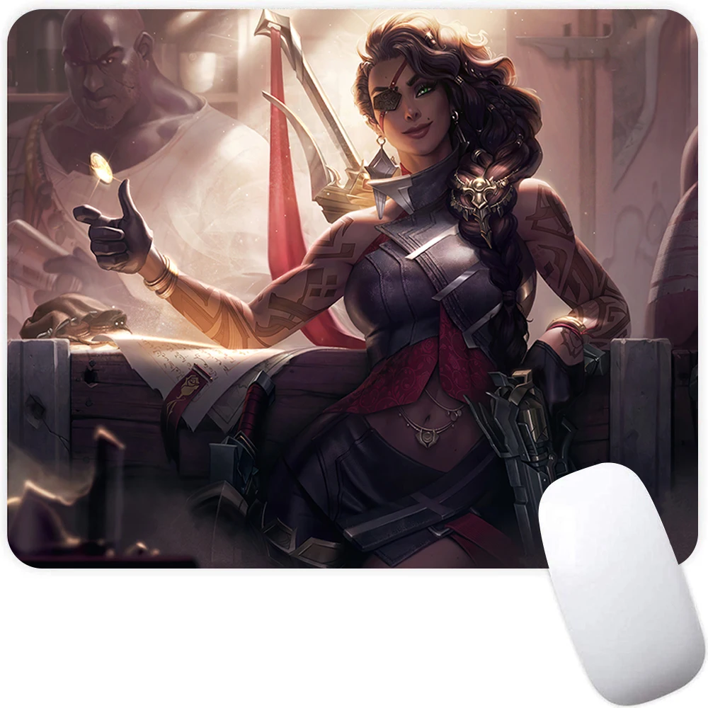 League of Legends Samira Jhin Small Gaming Mouse Pad Computer Mousepad Gamer Mouse Mat Laptop Mausepad XXL Keyboard Mat Desk Pad