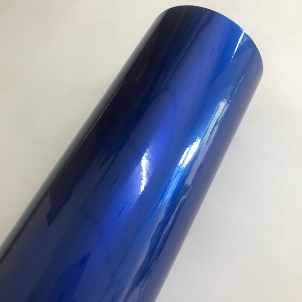 Blue 10/20 Вт, 30 Вт, 40/50x152 см синий и красный цвета серый золотой апельсин блеск металлик винил Автомобильная фольговая пленка глянцевые конфеты жемчужно автомобиля Стикеры наклейка - Название цвета: Blue