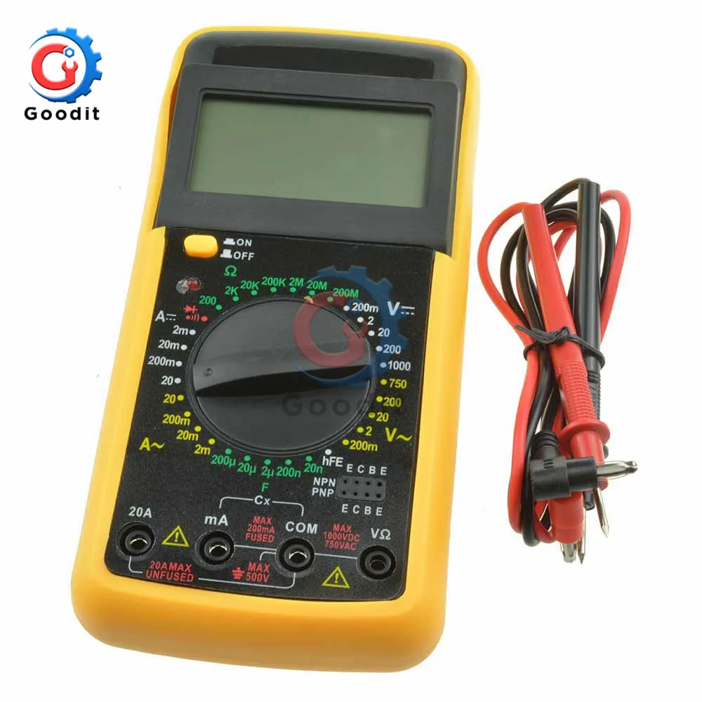 Цифровой мультиметр с ЖК дисплеем Электрический амперметр вольтметр измеритель
