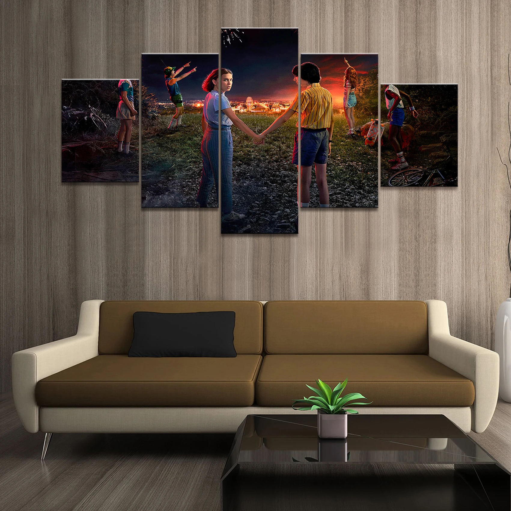 Модульная Картина на холсте для домашнего декора 5 шт. очень странные дела 3