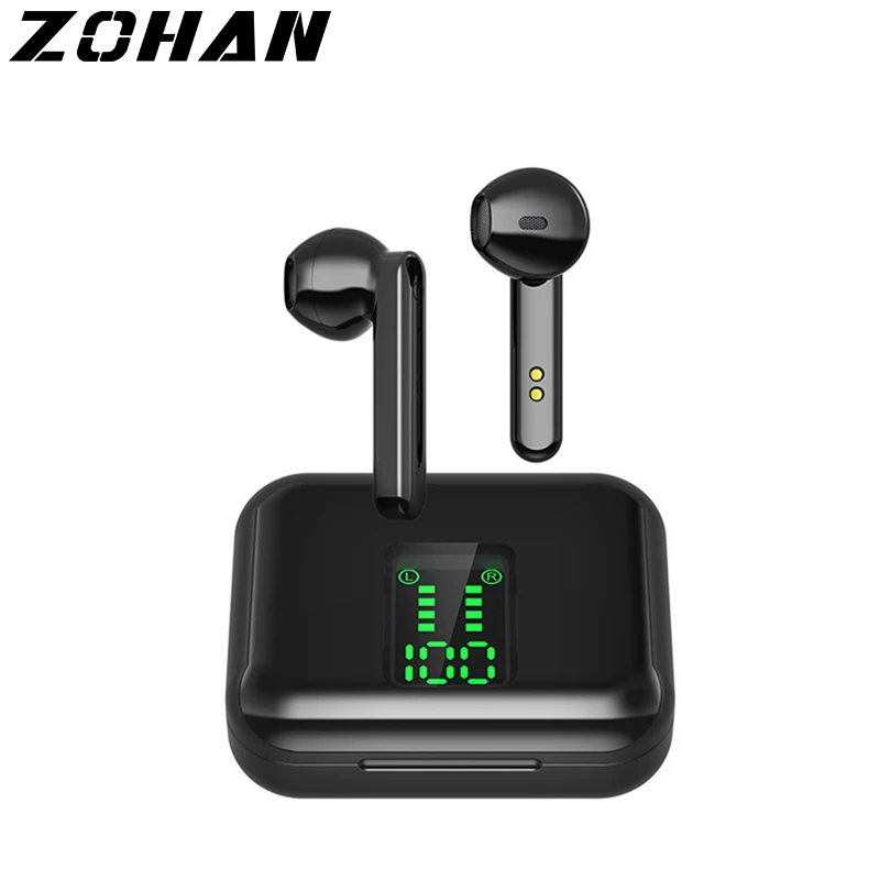 

ZOHAN Wireless earphones Bluetooth 5.0 Headset Touch Control LED Display for sport Headset with Charging Case