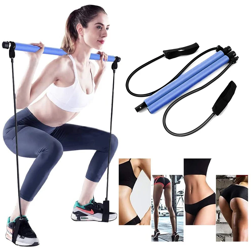 

Yoga Pilates Bar Sport Elastic Bodybuilding Resistance Bands Portable Exercise Pilates Stick Elastic Band For Fitness Equipment