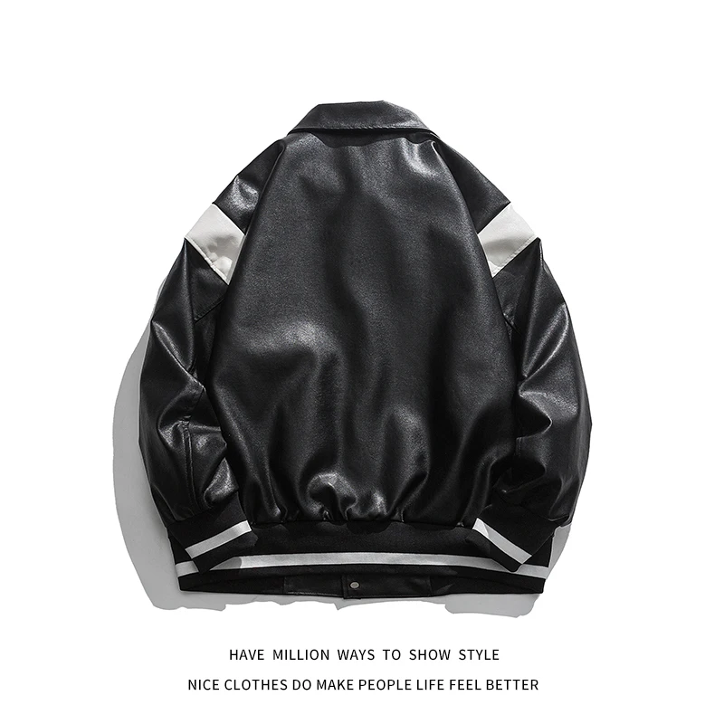Куртка-бомбер мужская и женская из ПУ кожи с вышивкой | Мужская одежда