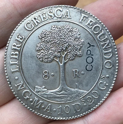1841 Центральная Америка 8 реальная копия монет 39 мм | Дом и сад