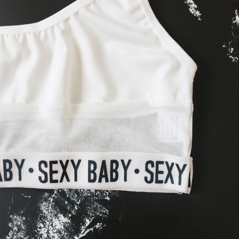 Летний сексуальный женский бикини с буквами Одноцветный из кусков пляжный