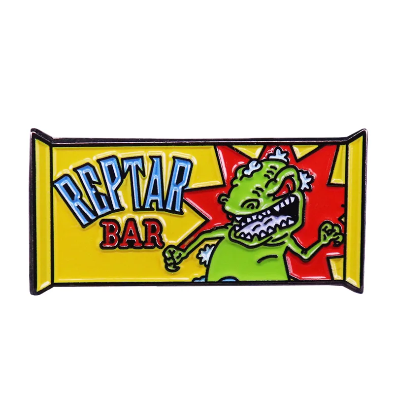 Эмалированная булавка Reptar bar Angelica dinosaur Хэллоуин конфеты батончик Ползучая брошь