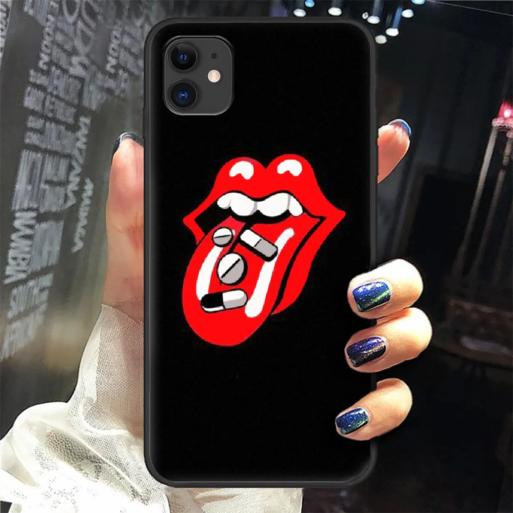 

Rolling Stones Rock Band logo Phone Case Cover Hull For iphone 5 5s se 2 6 6s 7 8 12 mini plus X XS XR 11 PRO MAX black shell