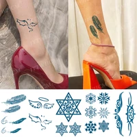 feather foot temporary tattoo sticker cute little devil waterproof luminous tattoos snowflake wave arm waist finger fake tatoo