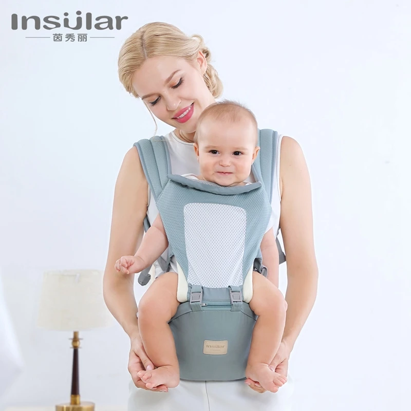 

Insular Baby Carrier Ergonomic Backpack Hip Seat Baby Carrier Sling with Fixing Strap Head Hood for Newborn to Toddler