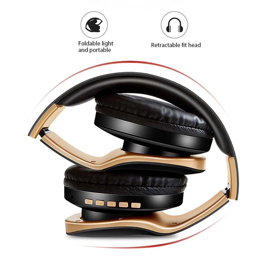 Беспроводные наушники Bluetooth гарнитура Складные стерео Игровые с микрофоном для