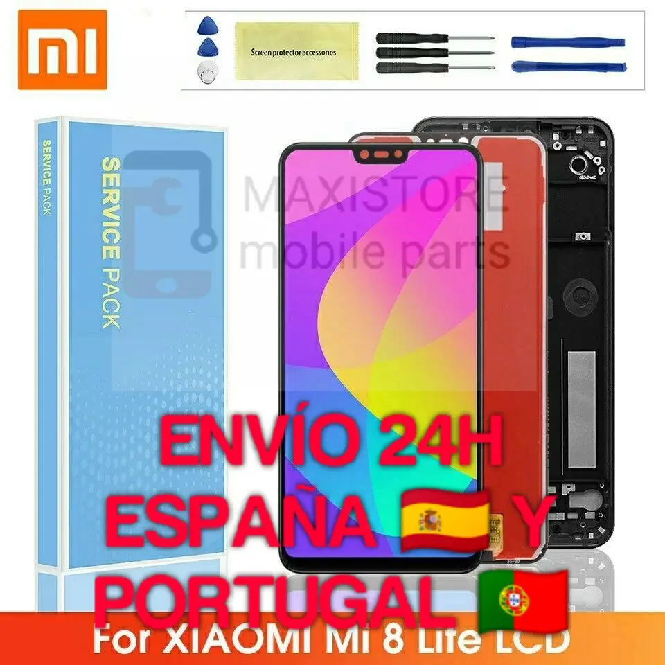 Дисплей с полным покрытием для Xiaomi Mi 8 Lite ЖК дисплей маркировкой доставка Испании